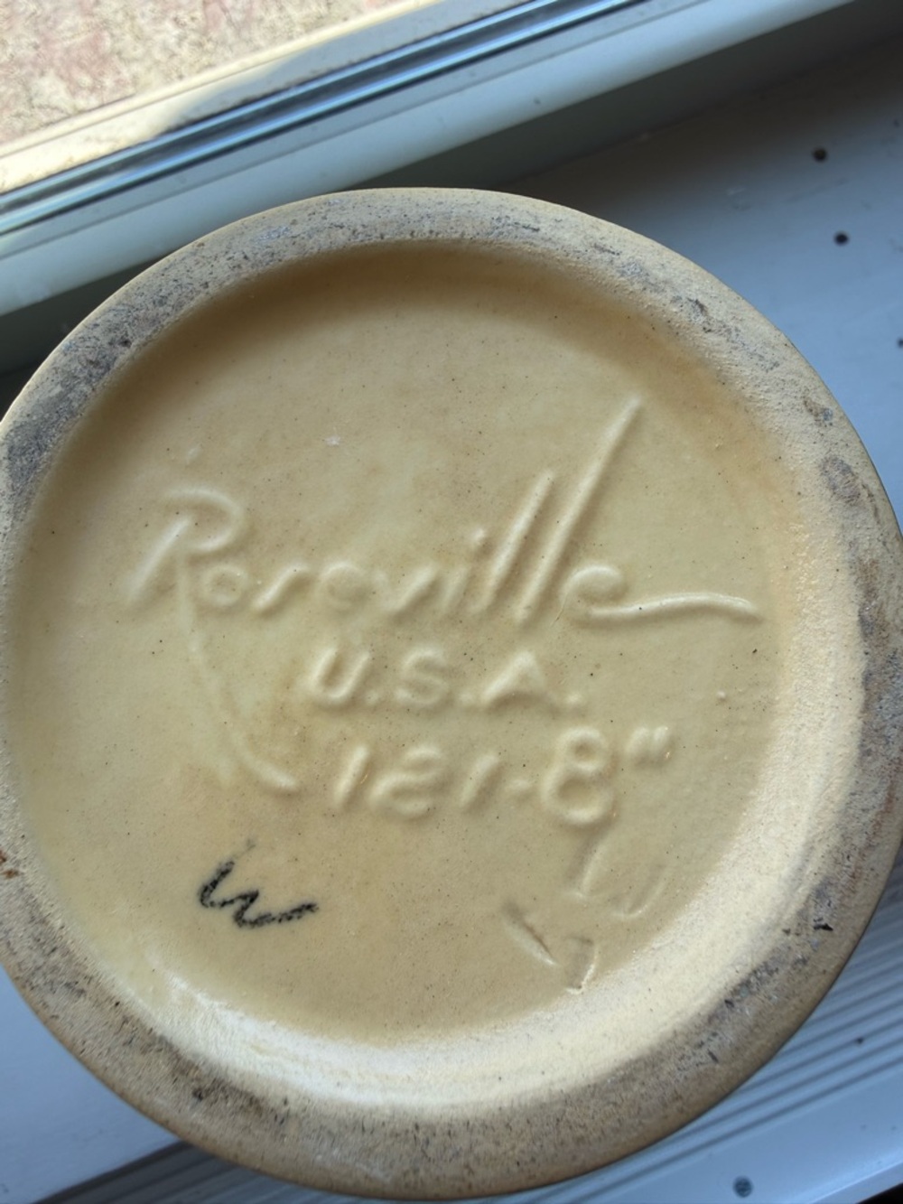 Roseville Green Feesia Art Pottery Vase - Picture 6 of 6
